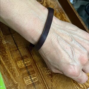 Unisex Brown Minimalist Jewelry  leather Bracelet